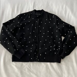 Who What Wear Polka Dot Zip Front Jacket